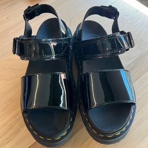 Dr. Martens - Voss Women's Patent Leather Strap Sandals size 7